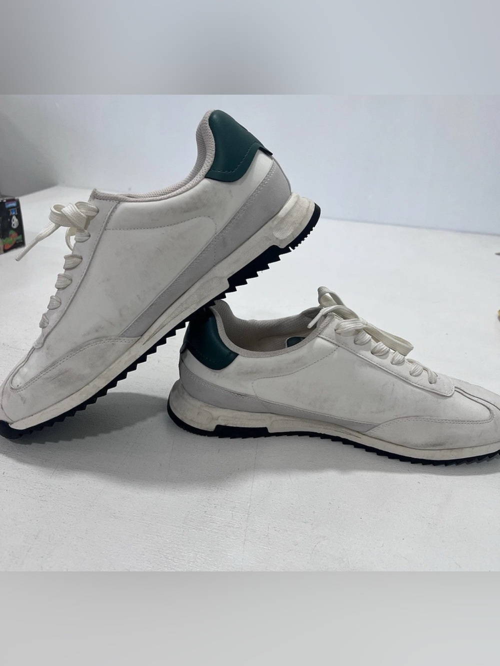 Calvin Klein Jeans Men’s Sneakers White Green Retro Runner  Size 10M